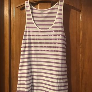 Gap Purple/White Strip tank, sequin details, sz M
